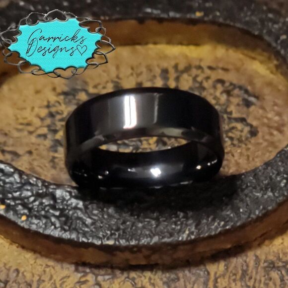 Women's Black Promise Ring Band - Black Promise Ring For Girls - Picture 8 of 9